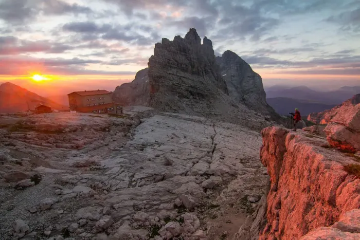 Framed Print : Brenta Dolomites at sunrise from Pedrotti mountain hut. Dolomites, Trentino Alto Adige Framed Print : Brenta Dolomites at sunrise from Pedrotti mountain hut. Dolomites, Trentino Alto Adige