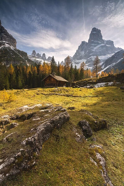 Brenta Hut in Madonna di Campiglio, Brenta Dolomites in Trentino Alto Adige, Italy
