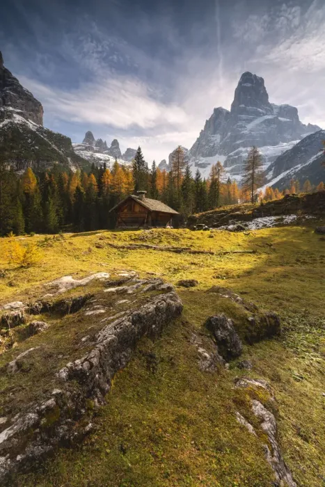 Framed Print : Brenta Hut in Madonna di Campiglio, Brenta Dolomites in Trentino Alto Adige, Italy Framed Print : Brenta Hut in Madonna di Campiglio, Brenta Dolomites in Trentino Alto Adige, Italy