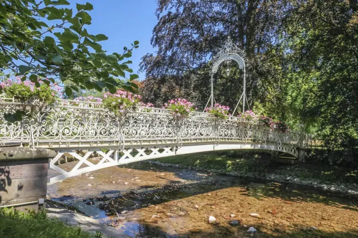 Framed Print : Bridge over the Oos at Lichtentaler Allee in Baden-Baden, Baden-Wurttemberg, Germany Framed Print : Bridge over the Oos at Lichtentaler Allee in Baden-Baden, Baden-Wurttemberg, Germany