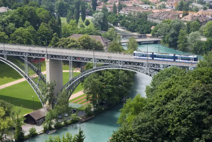 Framed Print : Bridge scene in Bern, Switzerland Framed Print : Bridge scene in Bern, Switzerland