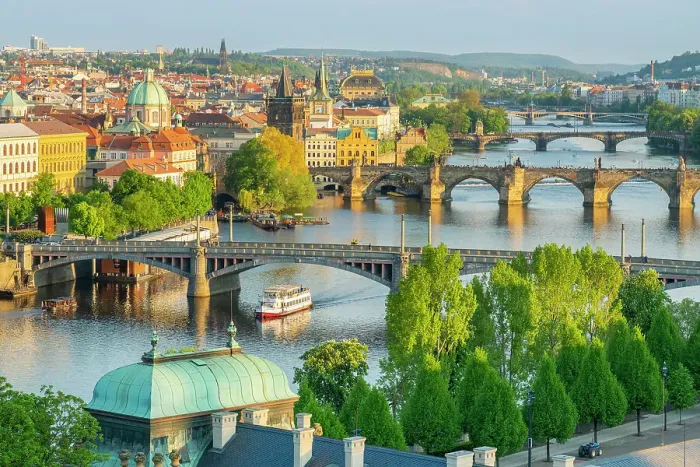 Framed Print : Bridges over Vltava river against sky seen from Letna park, Prague, Bohemia, Czech Republic Framed Print : Bridges over Vltava river against sky seen from Letna park, Prague, Bohemia, Czech Republic