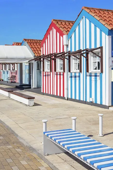 Framed Print : Brightly painted beach homes, Costa Nova do Prado, Aveiro, Portugal Framed Print : Brightly painted beach homes, Costa Nova do Prado, Aveiro, Portugal