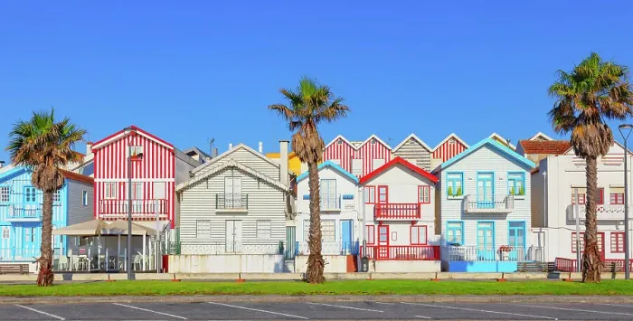 Framed Print : Brightly painted beach homes, Costa Nova do Prado, Aveiro, Portugal Framed Print : Brightly painted beach homes, Costa Nova do Prado, Aveiro, Portugal