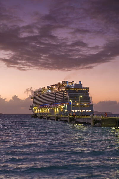 British Virgin Islands, Tortola, Road Town, Cruise Ship Dock, cruiseship, dawn