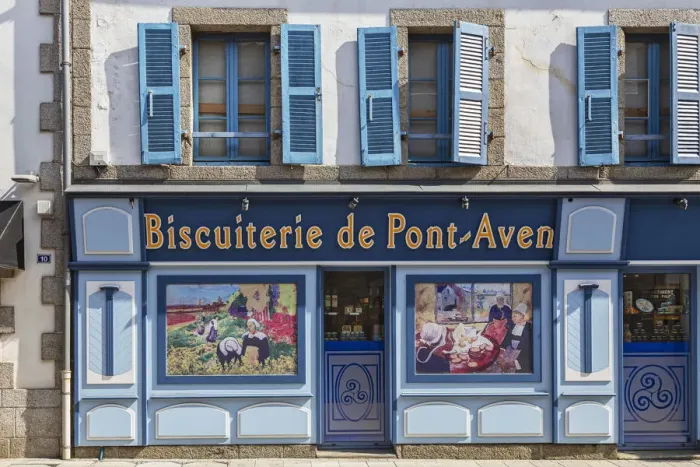 Framed Print : Brittany, France. Typical french products, cookie shop Pont-Aven village Framed Print : Brittany, France. Typical french products, cookie shop Pont-Aven village
