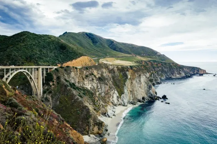 Framed Print : Brixby Bridge and Great Ocean Road, California, USA Framed Print : Brixby Bridge and Great Ocean Road, California, USA