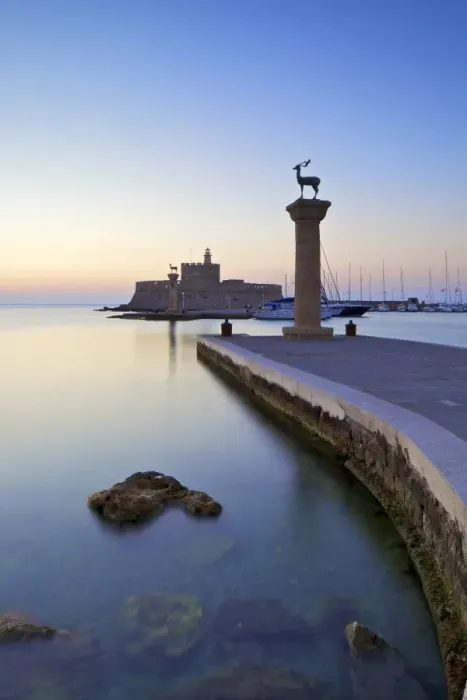 Framed Print : Bronze Doe and Stag Statues At The Entrance Of Mandraki Harbour, Rhodes, Dodecanese Framed Print : Bronze Doe and Stag Statues At The Entrance Of Mandraki Harbour, Rhodes, Dodecanese