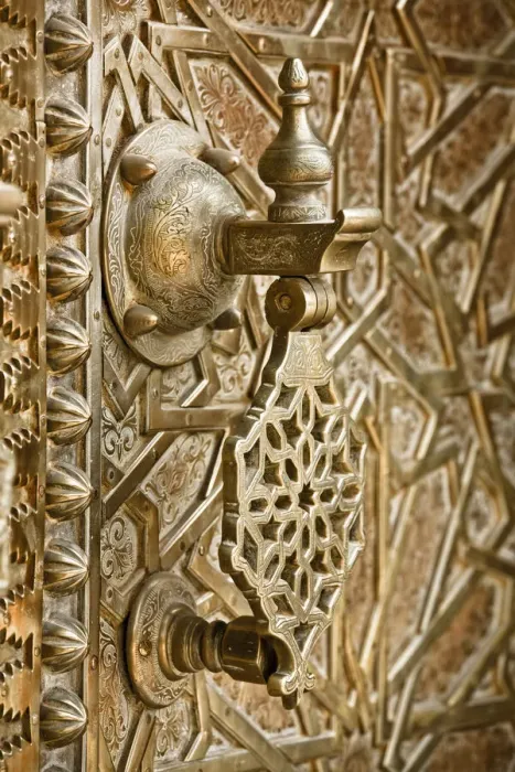 Framed Print : Detail on bronze doorway, Royal Palace, Fez-el-Jedid, Fez, Morocco Framed Print : Detail on bronze doorway, Royal Palace, Fez-el-Jedid, Fez, Morocco
