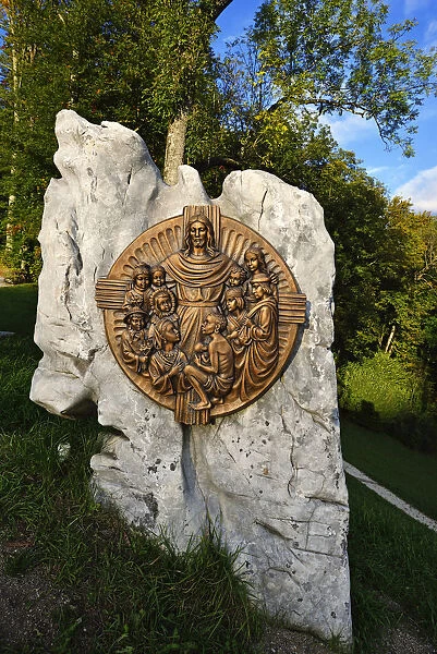 Bronze plaque, Chapel of the beatitude on Mitterweinfeld, Lockstein, Berchtesgaden