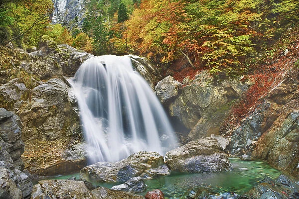 Brook gorge with waterfall - Austria, Carinthia, Hermagor, Garnitzenklamm - Alps