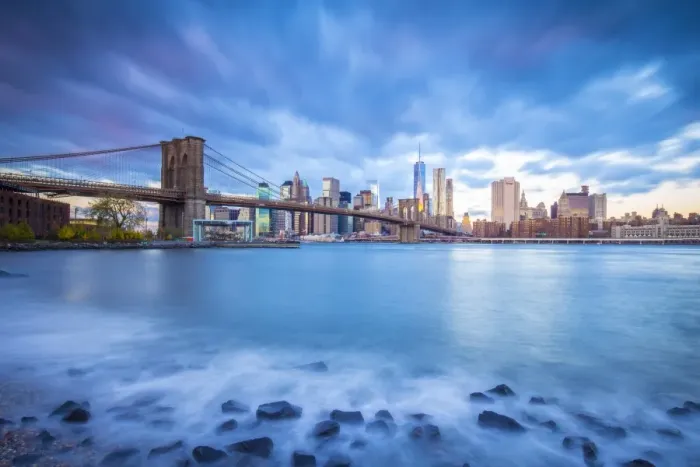 Framed Print : Brooklyn Bridge and Lower Manhattan / Downtown, New York City, New York, USA Framed Print : Brooklyn Bridge and Lower Manhattan / Downtown, New York City, New York, USA