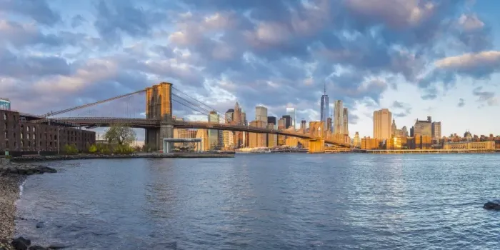 Framed Print : Brooklyn Bridge and Lower Manhattan / Downtown, New York City, New York, USA Framed Print : Brooklyn Bridge and Lower Manhattan / Downtown, New York City, New York, USA