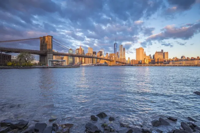 Framed Print : Brooklyn Bridge and Lower Manhattan / Downtown, New York City, New York, USA Framed Print : Brooklyn Bridge and Lower Manhattan / Downtown, New York City, New York, USA