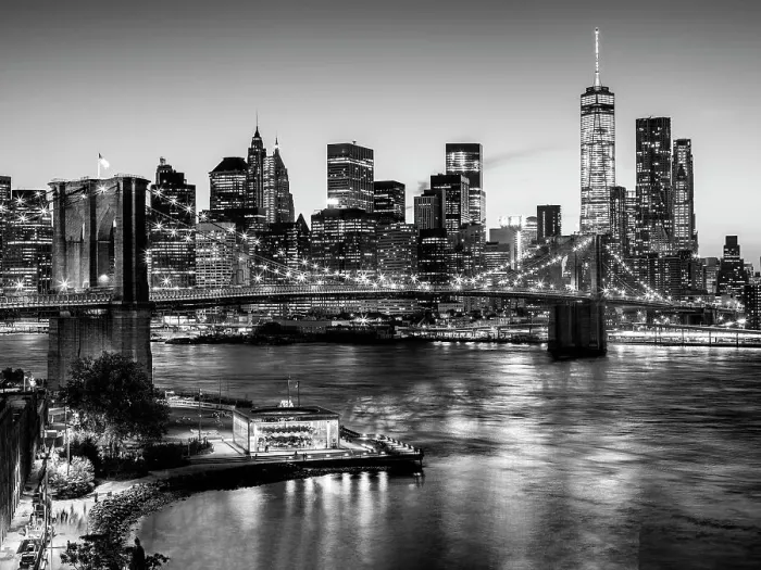 Framed Print : Brooklyn Bridge and Manhattan New York City, New York, USA