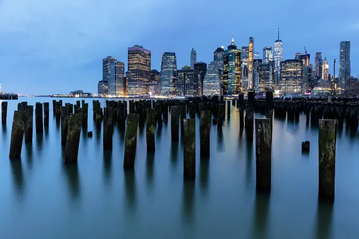 Framed Print : Brooklyn Bridge Park, Manhattan, Manhattan from Pier 1 at dusk, New York, New York City, usa Framed Print : Brooklyn Bridge Park, Manhattan, Manhattan from Pier 1 at dusk, New York, New York City, usa