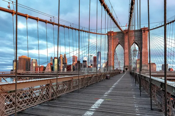 Framed Print : Brooklyn Bridge at sunrise, Brooklyn, New York City, New York, USA Framed Print : Brooklyn Bridge at sunrise, Brooklyn, New York City, New York, USA