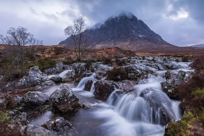 Framed Print : Buachaille Etive Mor and the Coupall River Falls, Glencoe, Highland, Scotland. Spring (March) 2024 Framed Print : Buachaille Etive Mor and the Coupall River Falls, Glencoe, Highland, Scotland. Spring (March) 2024