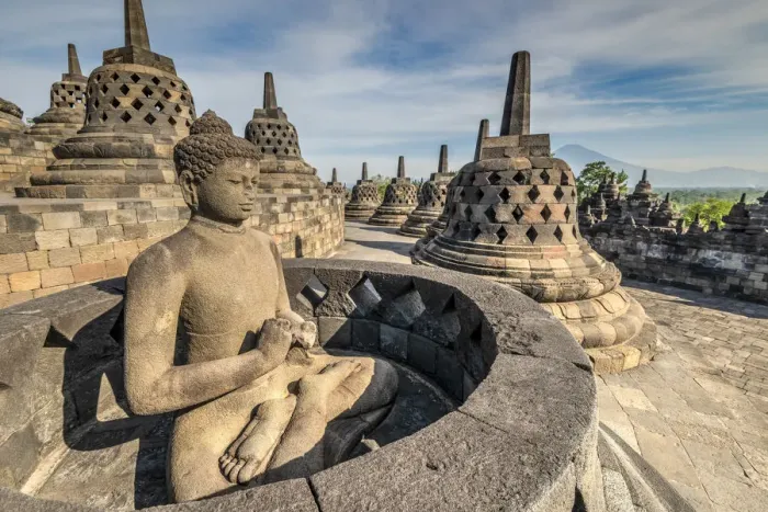 Framed Print : Buddha statue, Candi Borobudur buddhist temple, Muntilan, Java, Indonesia Framed Print : Buddha statue, Candi Borobudur buddhist temple, Muntilan, Java, Indonesia