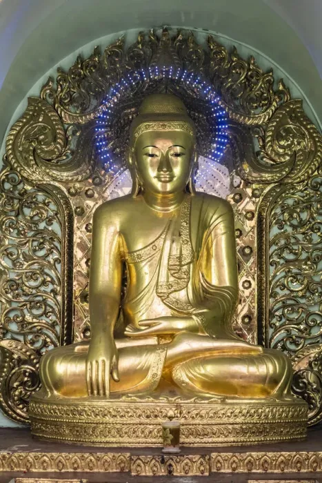 Framed Print : Buddha statue in Shwedagon Pagoda, Yangon, Myanmar Framed Print : Buddha statue in Shwedagon Pagoda, Yangon, Myanmar