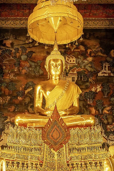 Buddha statue, Wat Pho, Phra Nakhon District, Bangkok, Thailand