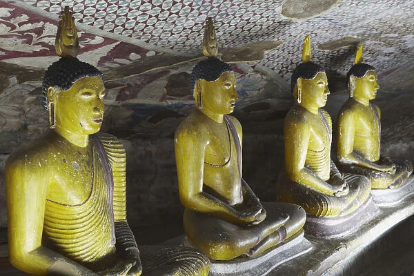 Buddha statues in Cave 4 of Cave Temples (UNESCO World Heritage Site), Dambulla, North
