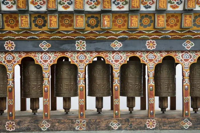 Framed Print : Buddist prayer wheels in Bhutan Framed Print : Buddist prayer wheels in Bhutan