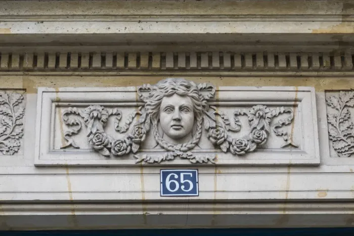 Framed Print : Building detail, Paris, France