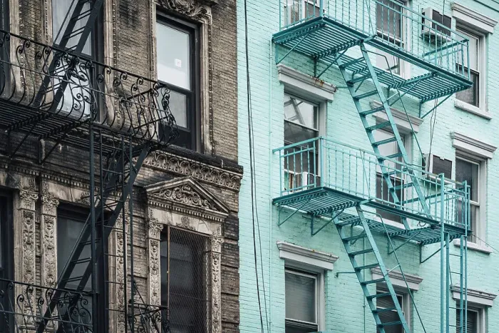 Framed Print : Building with fire escapes, Soho, New York City, USA, North America Framed Print : Building with fire escapes, Soho, New York City, USA, North America