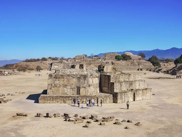 Framed Print : Building J and Gran Plaza seen from South Platform, elevated view, Monte Alban Archaeological Site, Oaxaca State, Mexico Framed Print : Building J and Gran Plaza seen from South Platform, elevated view, Monte Alban Archaeological Site, Oaxaca State, Mexico
