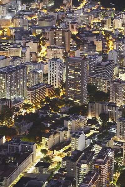 Buildings of Botafogo at night, Rio de Janeiro, Brazil