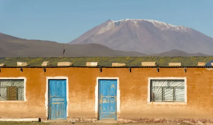 Framed Print : Buildings in Villa Alota, Southern Altiplano, Bolivia