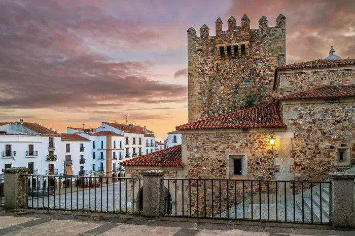 Framed Print : Bujaco Tower, Plaza Mayor, Caceres, Extremadura, Spain Framed Print : Bujaco Tower, Plaza Mayor, Caceres, Extremadura, Spain