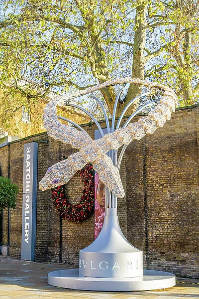 A Bulgari sculpture in Duke of York Square, Chelsea, London, England, UK