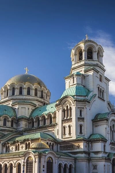 Bulgaria, Sofia, Ploshtad Alexander Nevski Square, Aleksander Nevski Church, morning