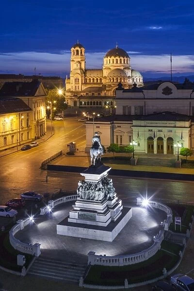 Bulgaria, Sofia, Ploshtad Narodno Sabranie Square, Statue of Russian Tsar Alexander II