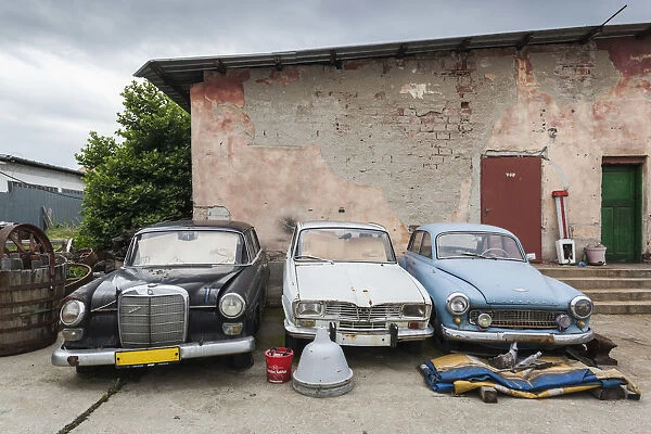 Bulgaria, Southern Mountains, Rila, Soviet-era old cars