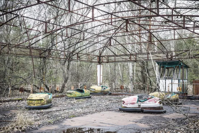 Framed Print : Bumper cars at the Childrens amusement park in the abandoned city of Pripyat Framed Print : Bumper cars at the Childrens amusement park in the abandoned city of Pripyat