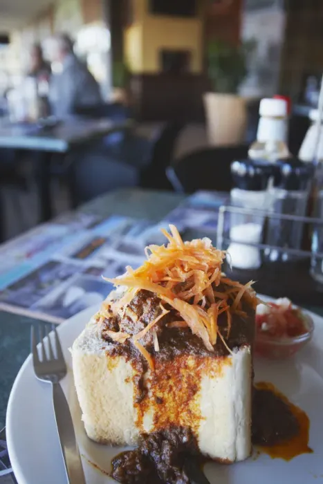 Framed Print : Bunny chow (curry in hollowed out loaf of bread), Durban, KwaZulu-Natal, South Africa Framed Print : Bunny chow (curry in hollowed out loaf of bread), Durban, KwaZulu-Natal, South Africa