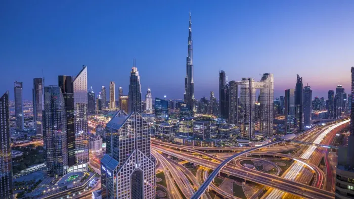 Framed Print : Burj Khalifa & Sheikh Zayad Road, Downtown, Dubai, United Arab Emirates