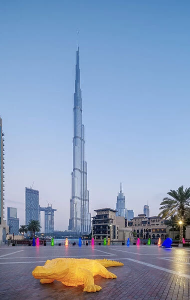 Burj Khalifa Skyscraper at twilight, Downtown, Dubai, United Arab Emirates