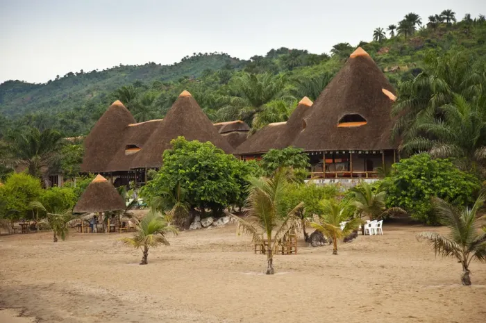 Framed Print : Burundi. The boutique blue bay resort on the shores of lake Tanganyika provides luxury