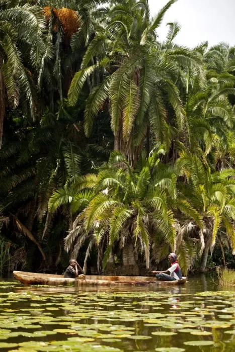 Framed Print : Burundi. Locals fish on the The Lac des Oiseaux which is home to numerous species