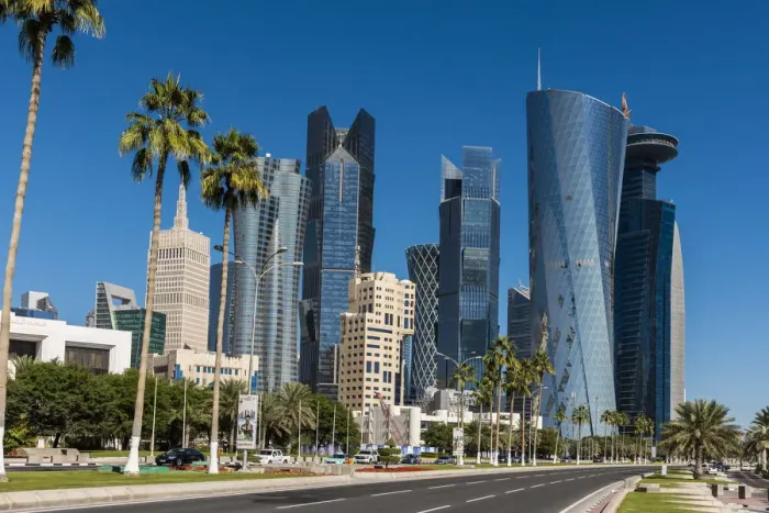 Framed Print : Business district skyline, Doha, Qatar Framed Print : Business district skyline, Doha, Qatar