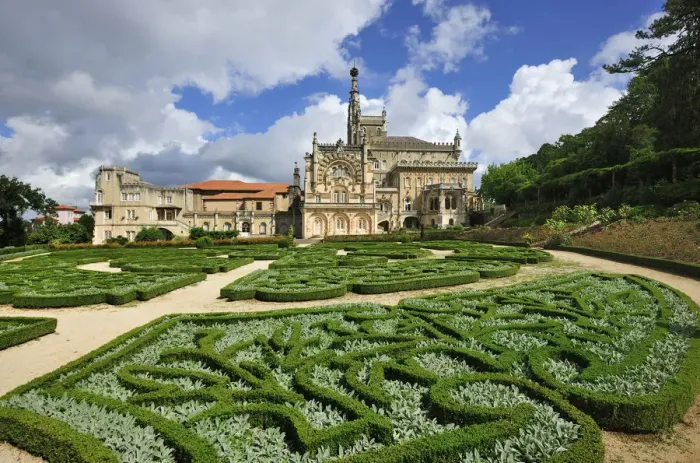 Framed Print : Bussaco Palace Hotel and gardens, a royal fairy tale hotel, built in 1885 Framed Print : Bussaco Palace Hotel and gardens, a royal fairy tale hotel, built in 1885