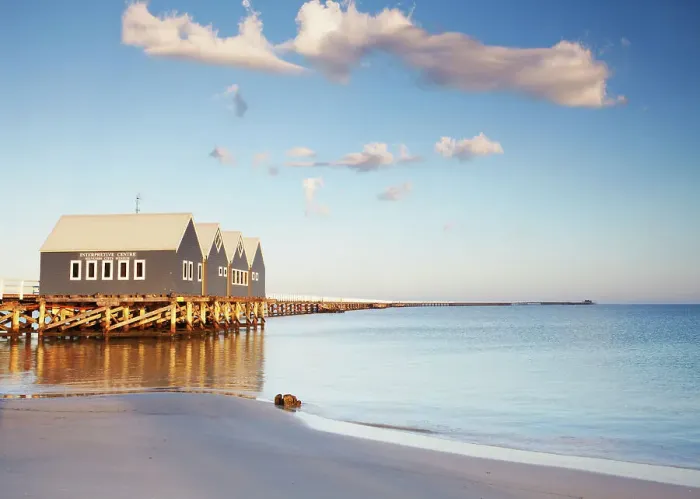 Framed Print : Busselton pier at dawn, Western Australia, Australia Framed Print : Busselton pier at dawn, Western Australia, Australia
