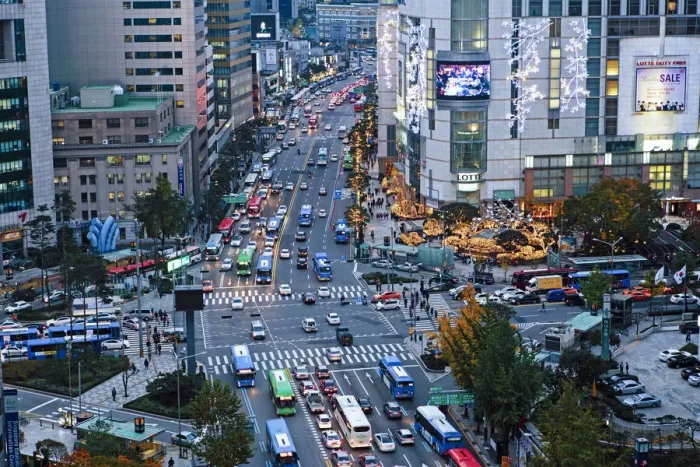 Framed Print : Busy Namdaemun-ro at dusk in Myeong-dong, Myeongdong, Seoul, South Korea Framed Print : Busy Namdaemun-ro at dusk in Myeong-dong, Myeongdong, Seoul, South Korea