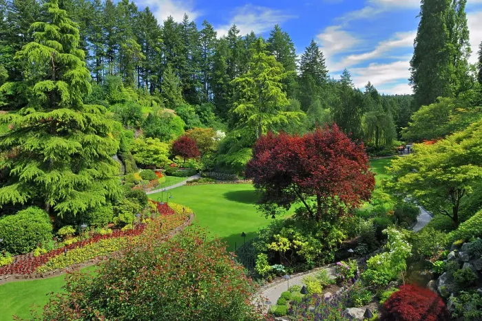 Framed Print : The Butchart Gardens. Brentwood Bay near Victoria, British Columbia, Canada