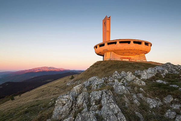 Buzludzha Monument, Buzludzha Peak, Balkan Mountain, Bulgaria (The derelict Monument House of the Bulgaria Communist Party, built 1981)