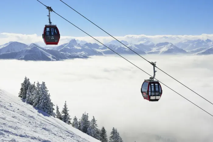 Framed Print : Cable car carries skiers to the slopes on the Hohe Salve, Hopfgarten, Tyrol, Austria MR Framed Print : Cable car carries skiers to the slopes on the Hohe Salve, Hopfgarten, Tyrol, Austria MR